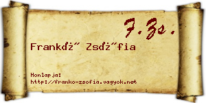Frankó Zsófia névjegykártya