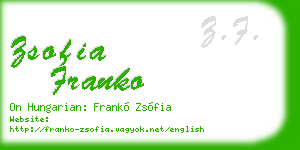 zsofia franko business card